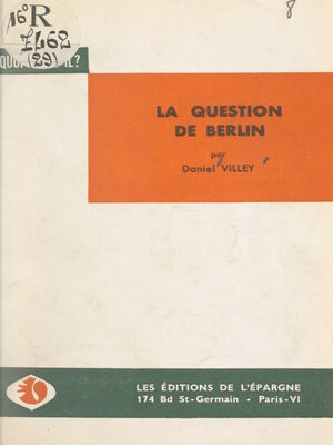 cover image of La question de Berlin